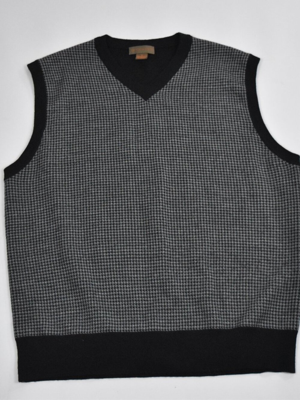 Sette Ponti Houndstooth Pullover Vest Men's XL Merino Wool